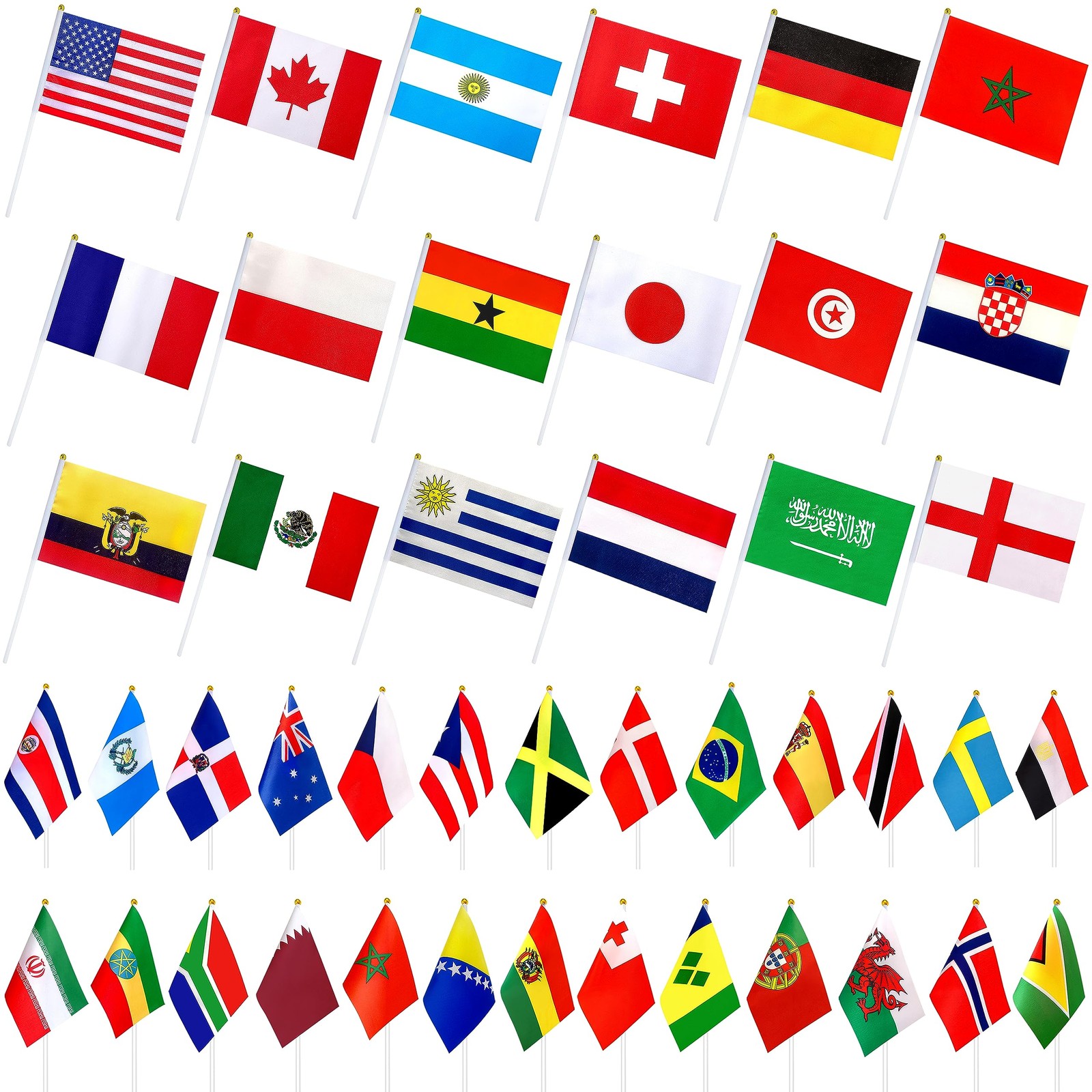 226 Different Countries International Stick Flag of the World Small Mini Hand He gallery