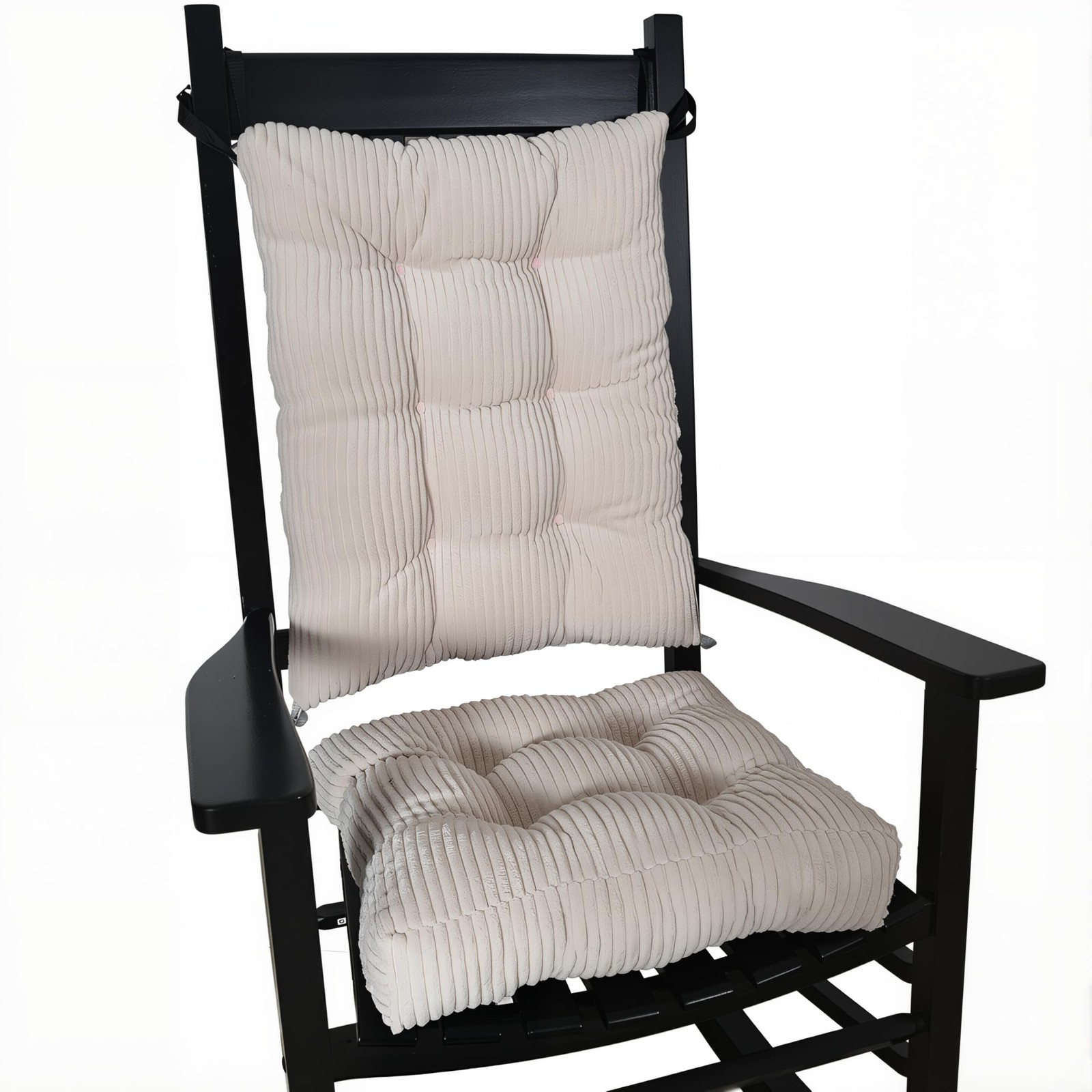 Rocking Chair Cushion Set with Adjustable Ties, Memory Foam Pad & Corduroy Co... gallery