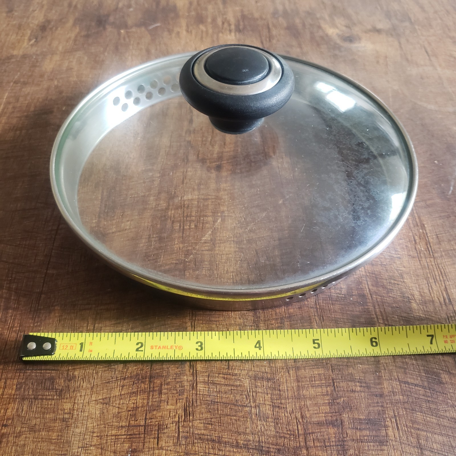 Cook's Essentials 7.5” Tempered Glass Replacement Lid 6.75” Inner Plastic Handle gallery