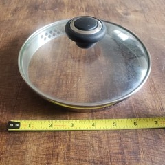 Cook’s Essentials 7.5” Tempered Glass Replacement Lid 6.75” Inner Plastic Handle