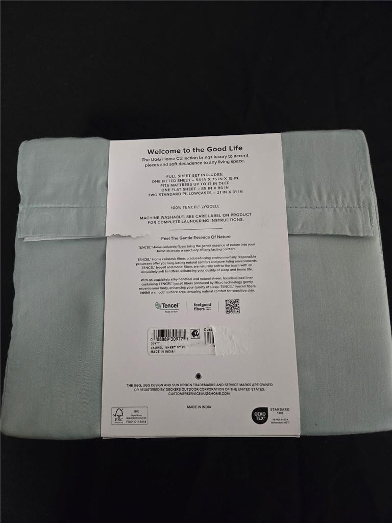 #= UGG Laurel Full Sheet Set 100% Tencel Lyocell Washable Soft NEW gallery