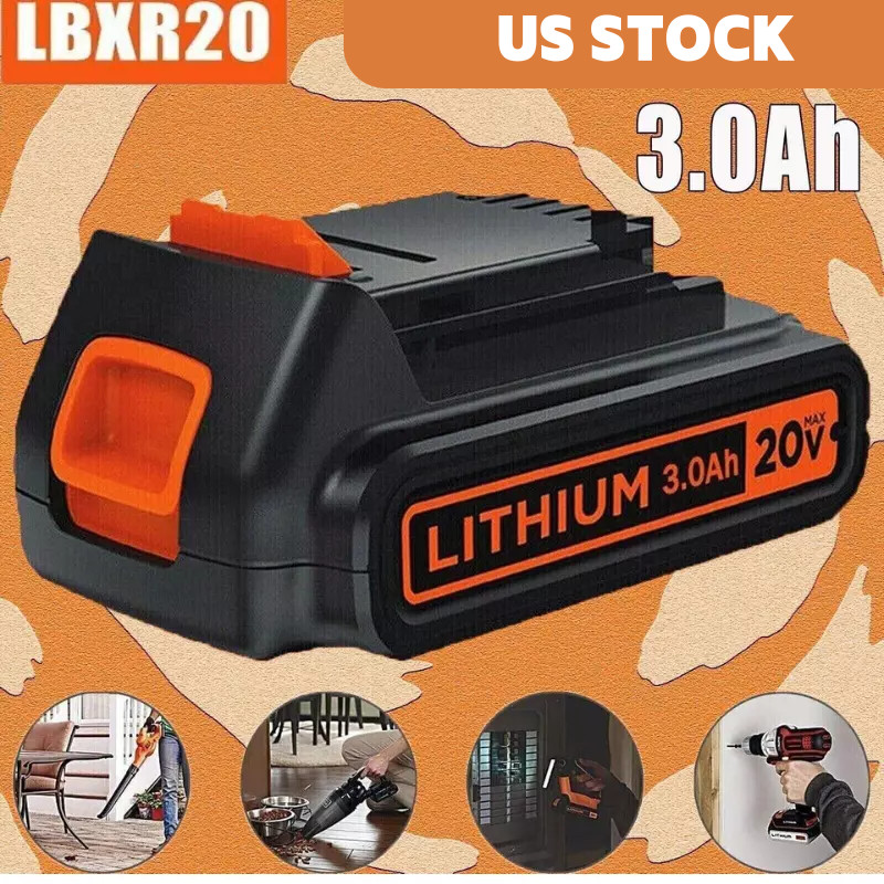 2Pack 20V Lithium-ion Battery replacement for BLACKDECKER 20Volt LBXR20 3000mAh gallery