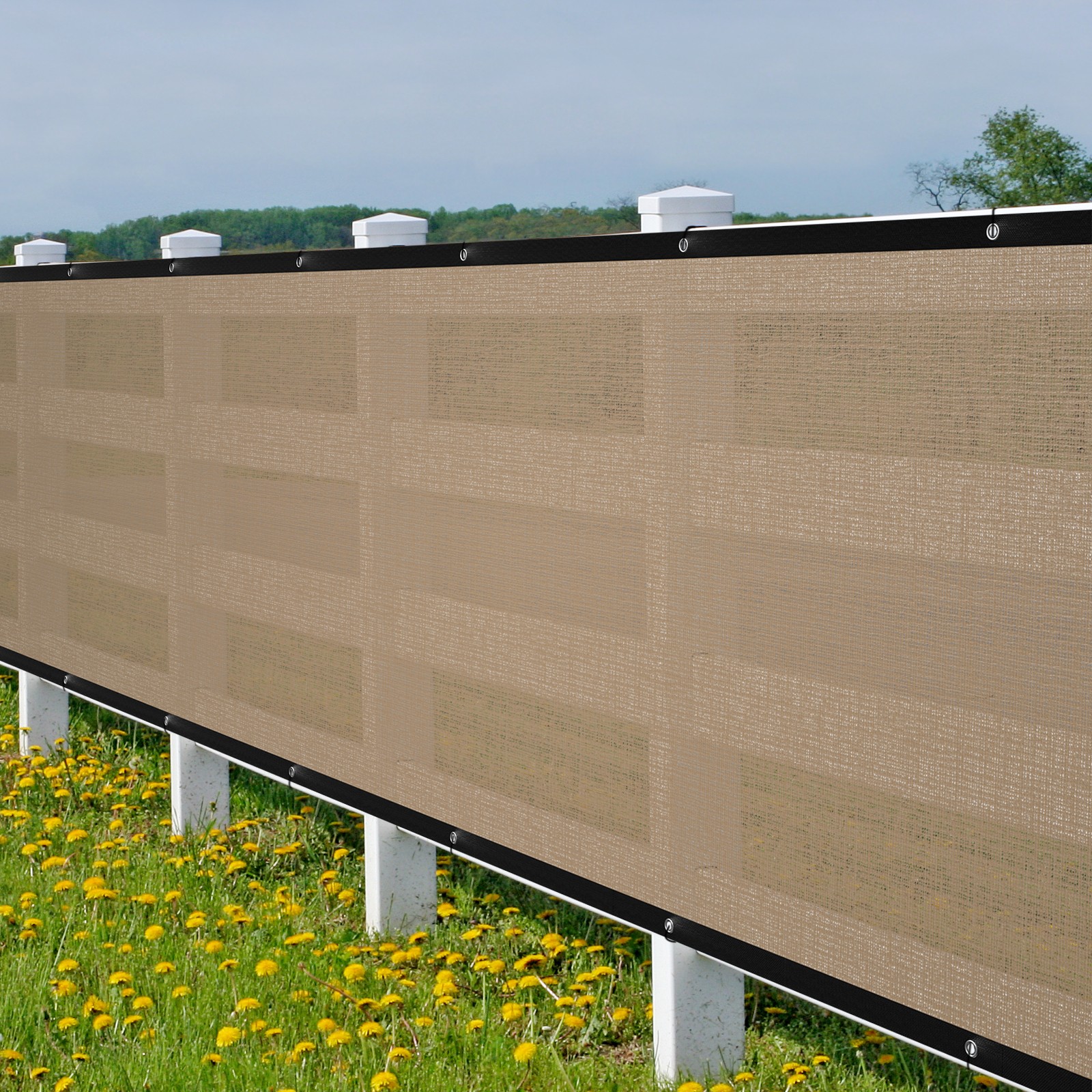 4/5/6/8 ft Privacy Fence Screen Windscreen Mesh Shade Cover for Garden Yard Deck gallery