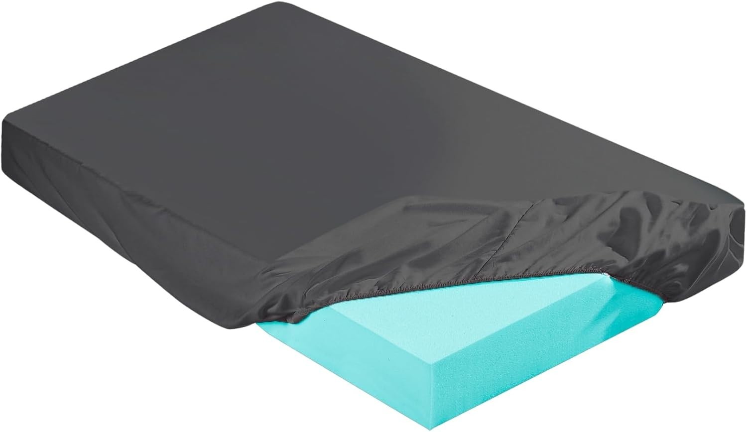 Dark Gray Twin 2-3 Inch Mattress Topper Cover 75 X 38 In Memory Foam Microfiber gallery