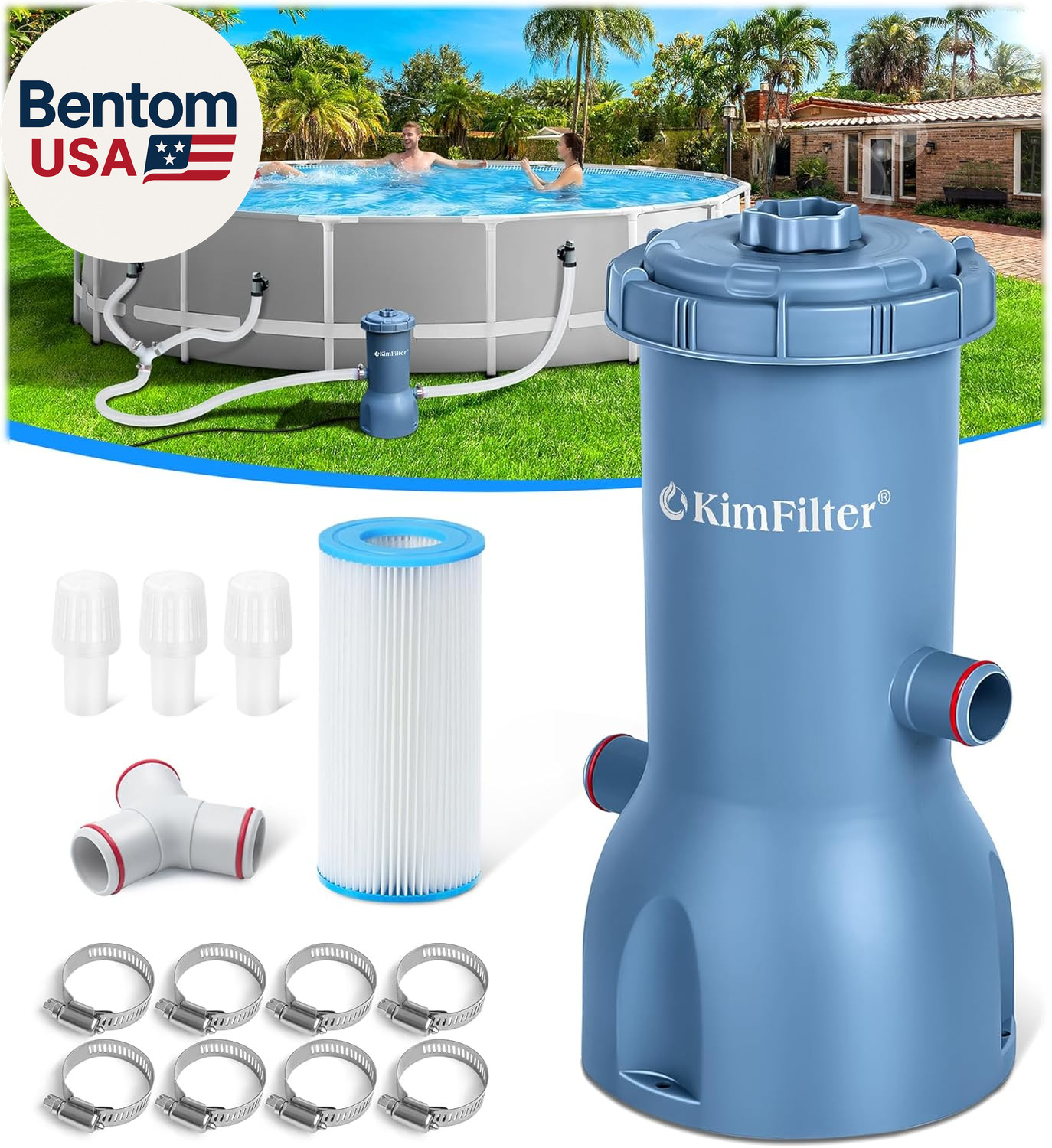 Pro Series 1000 GPH above Ground Pool Filter Pump, Powerful Pool Cartridge Filte gallery