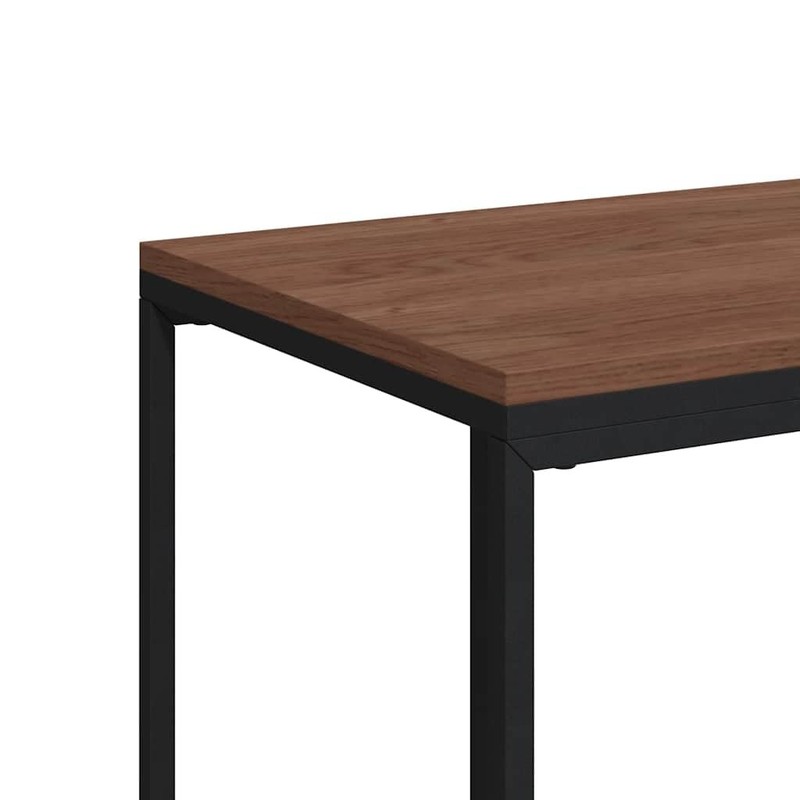 Black Side Table with Wheels, C-Shaped Engineered Wood and Iron Frame, Ideal ... gallery