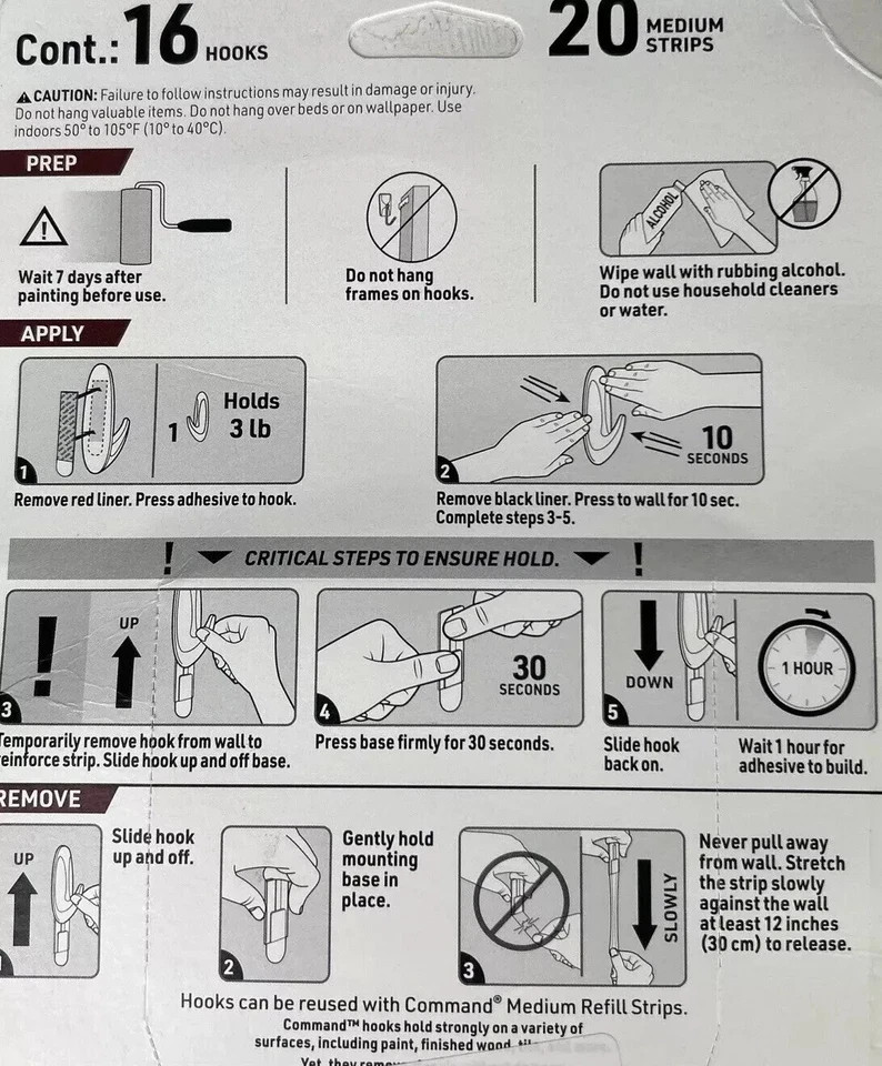 3M Command Indoor Medium Designer Hanging Hooks, 16 Hooks & 20 Strips gallery