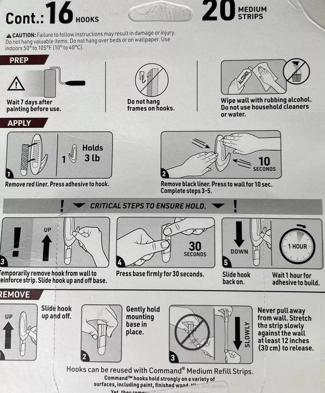3M Command Indoor Medium Designer Hanging Hooks, 16 Hooks & 20 Strips gallery