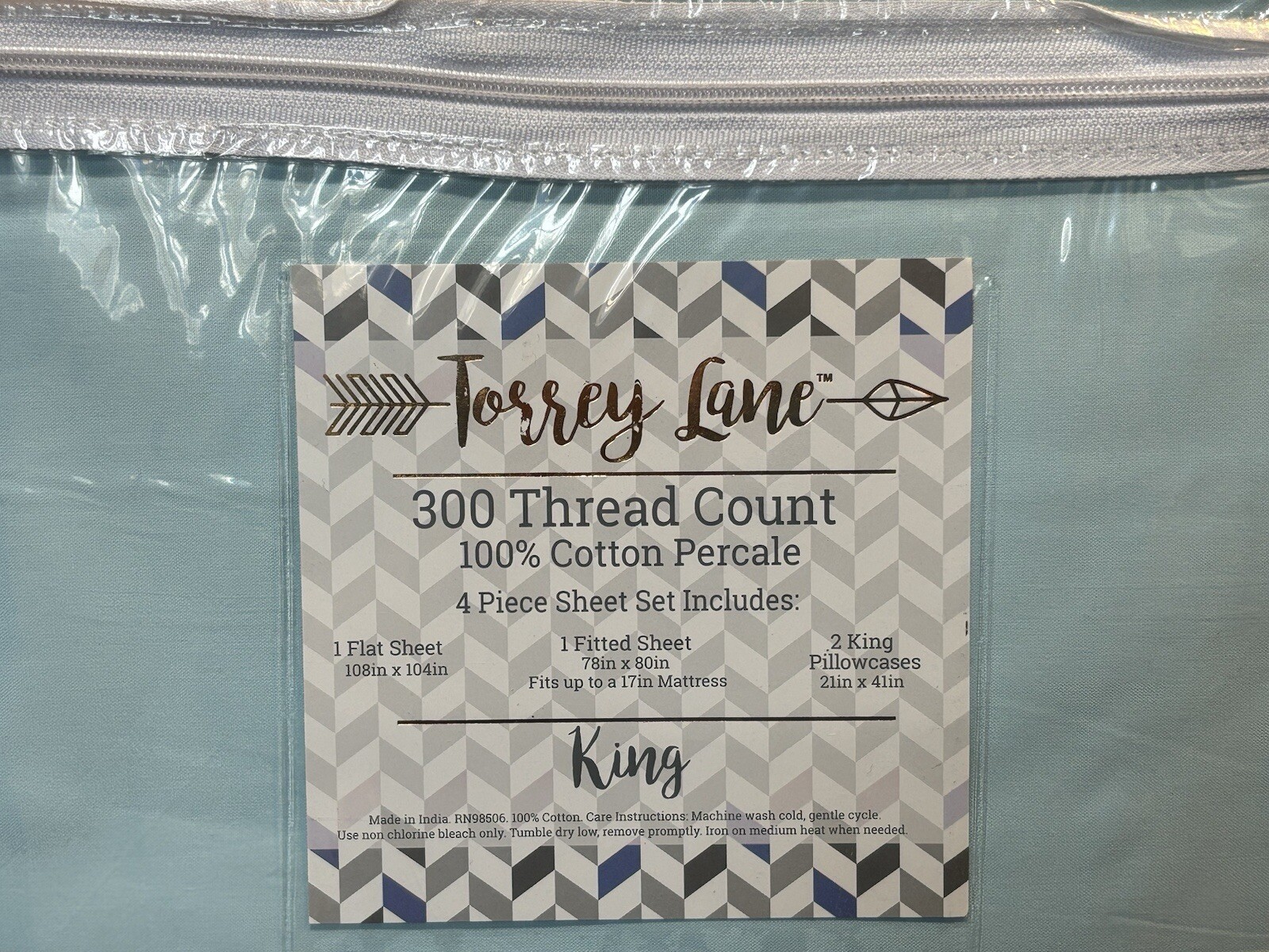 Torrey Lane 300 Thread Count 4 Piece King Set 100 0/0 Cotton Percale gallery