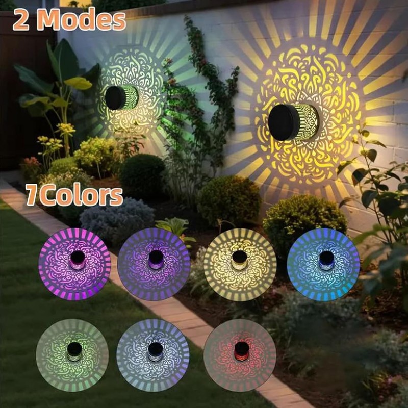 Color Changing Solar Mandala Projection Outdoor Decor Lights gallery