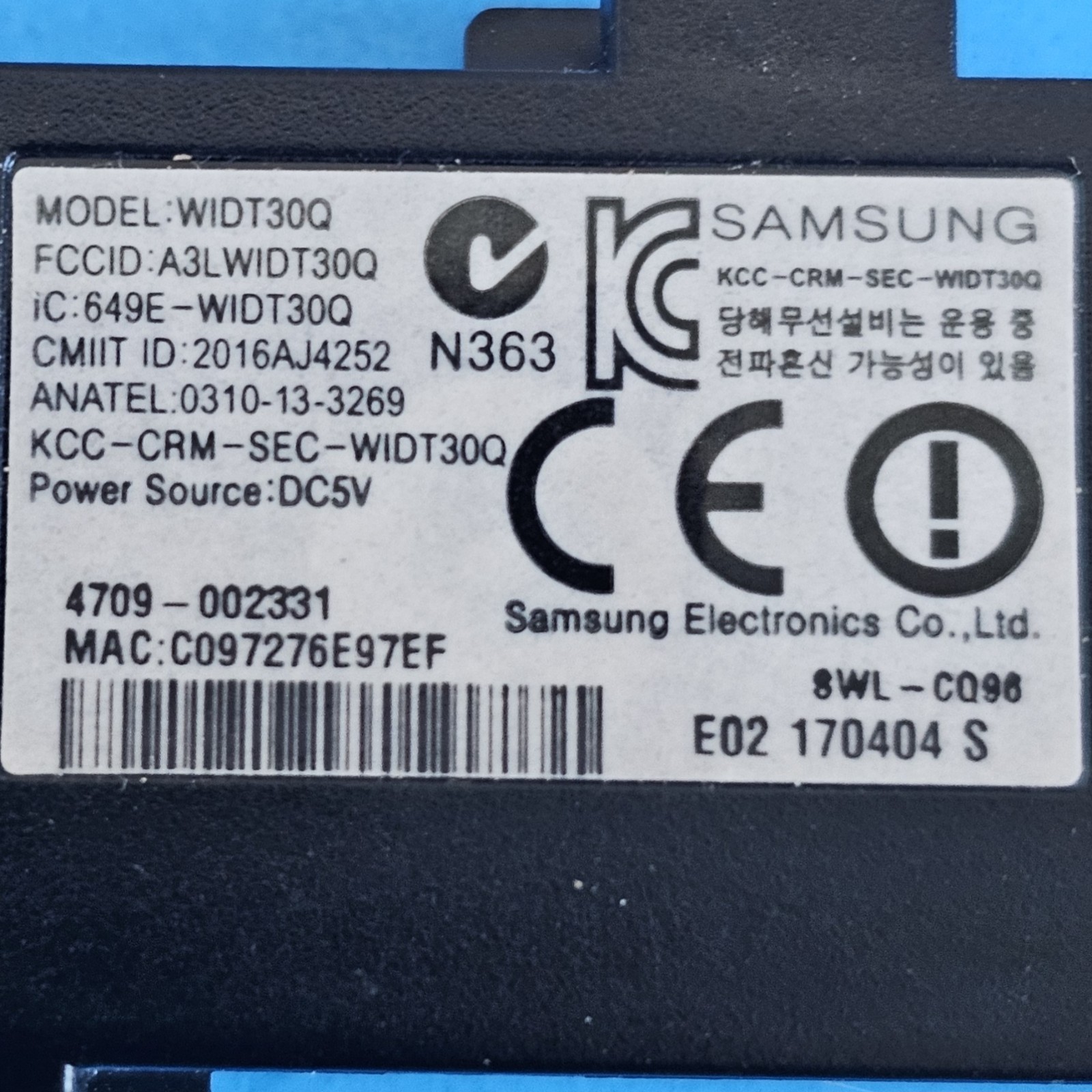 Samsung POWERbot WIDT30Q WiFi Module R7040 REPLACEMENT PART OEM SR1AM7040WG gallery