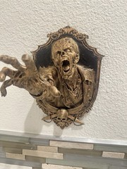Hand Painted Zombie Wall Plaque Reaching Undead Gothic Horror Wall Decor Art