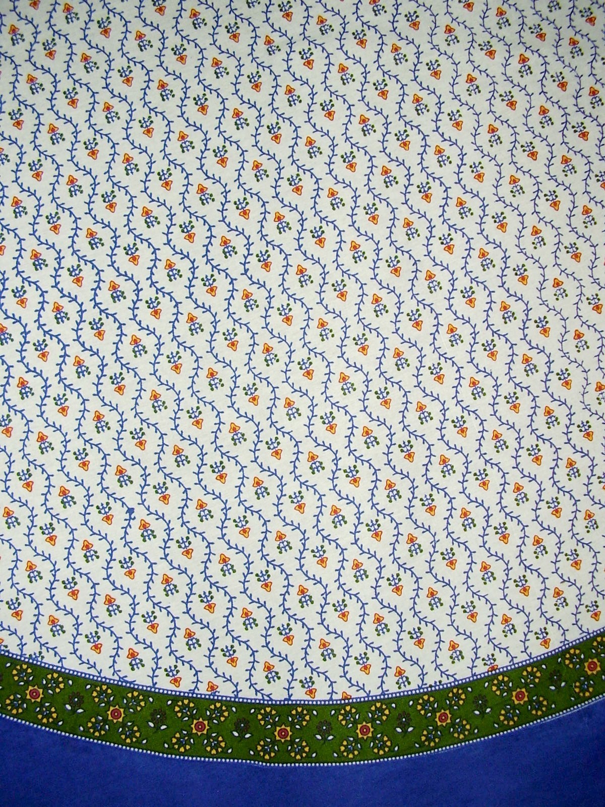 Buti Print Round Cotton Tablecloth 68" Blue gallery