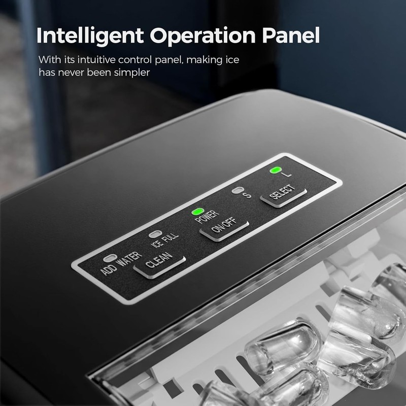 Countertop Ice Maker 26Lbs/24H Self-Cleaning Black gallery