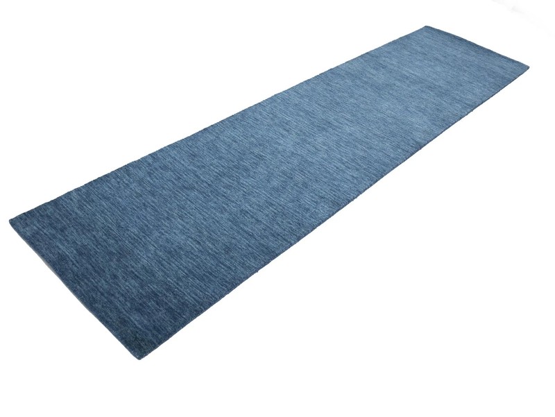 Steel Blue Solid Design Hand-Loomed 3X10 Gabbeh Wool Runner Rug Oriental Carpet gallery