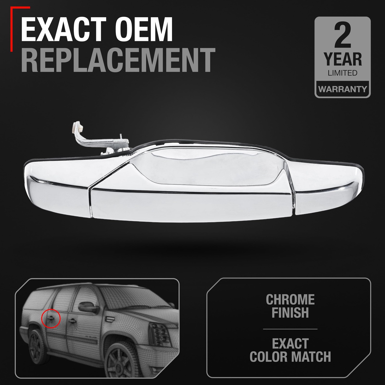 Exterior Door Handle, Passenger Side for Chevy Avalanche, Silverado; GMC Sier... gallery