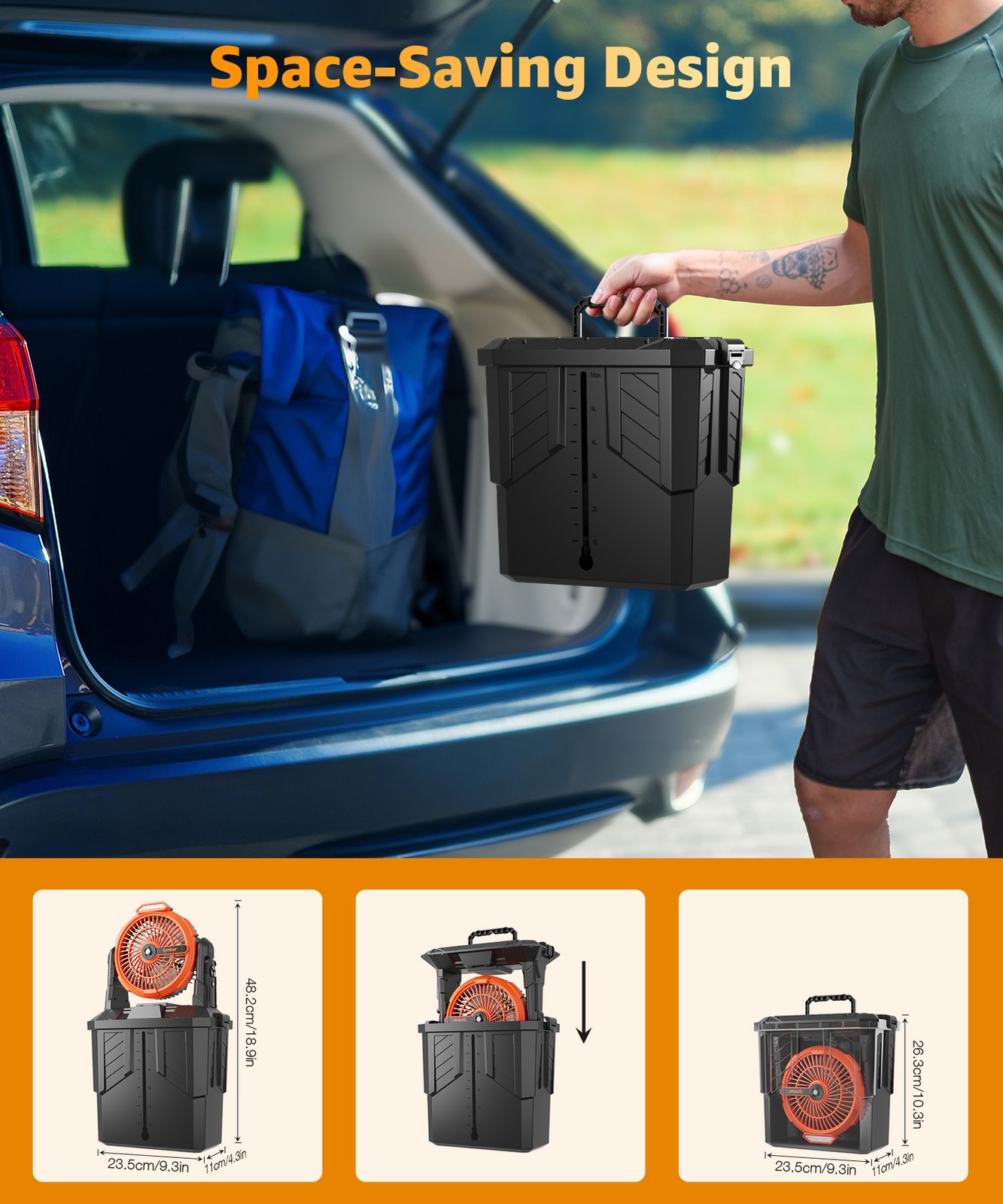 lynker Portable Misting Fan 3 Speed Camping Fan with 6L Water Tank and Remote gallery