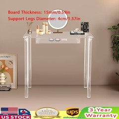 Acrylic Makeup Vanity Desk – Clear Vanity Table with Drawer – Small Makeup Table