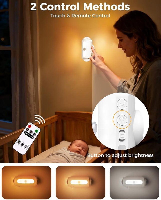 Motion Sensor Wall Light, Rechargeable Wireless Sconce Set of 2, Wireless No ... gallery