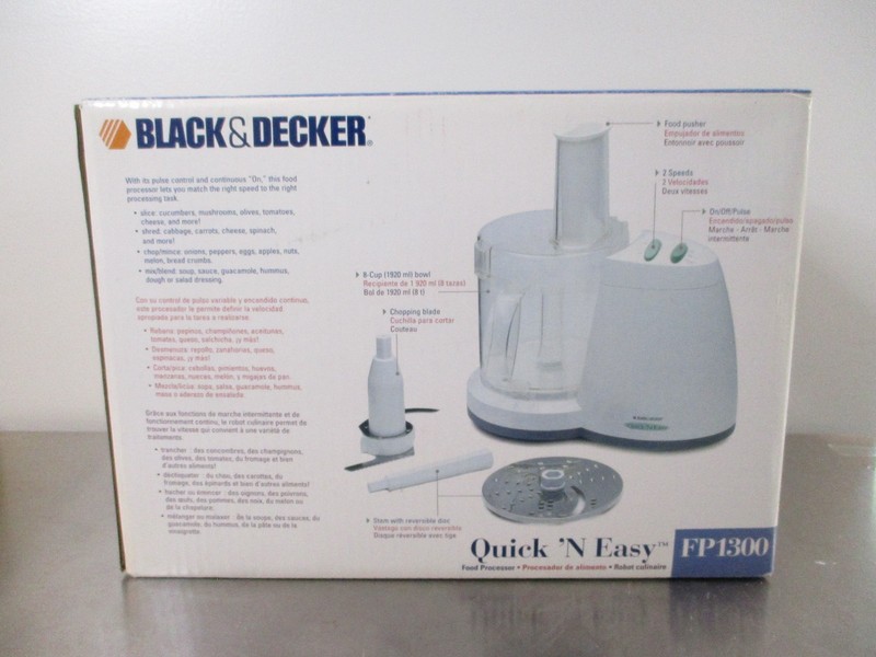 Black & Decker Quick N Easy Food Processor FP1300 8 Cup Bowl NEW - SEALED gallery