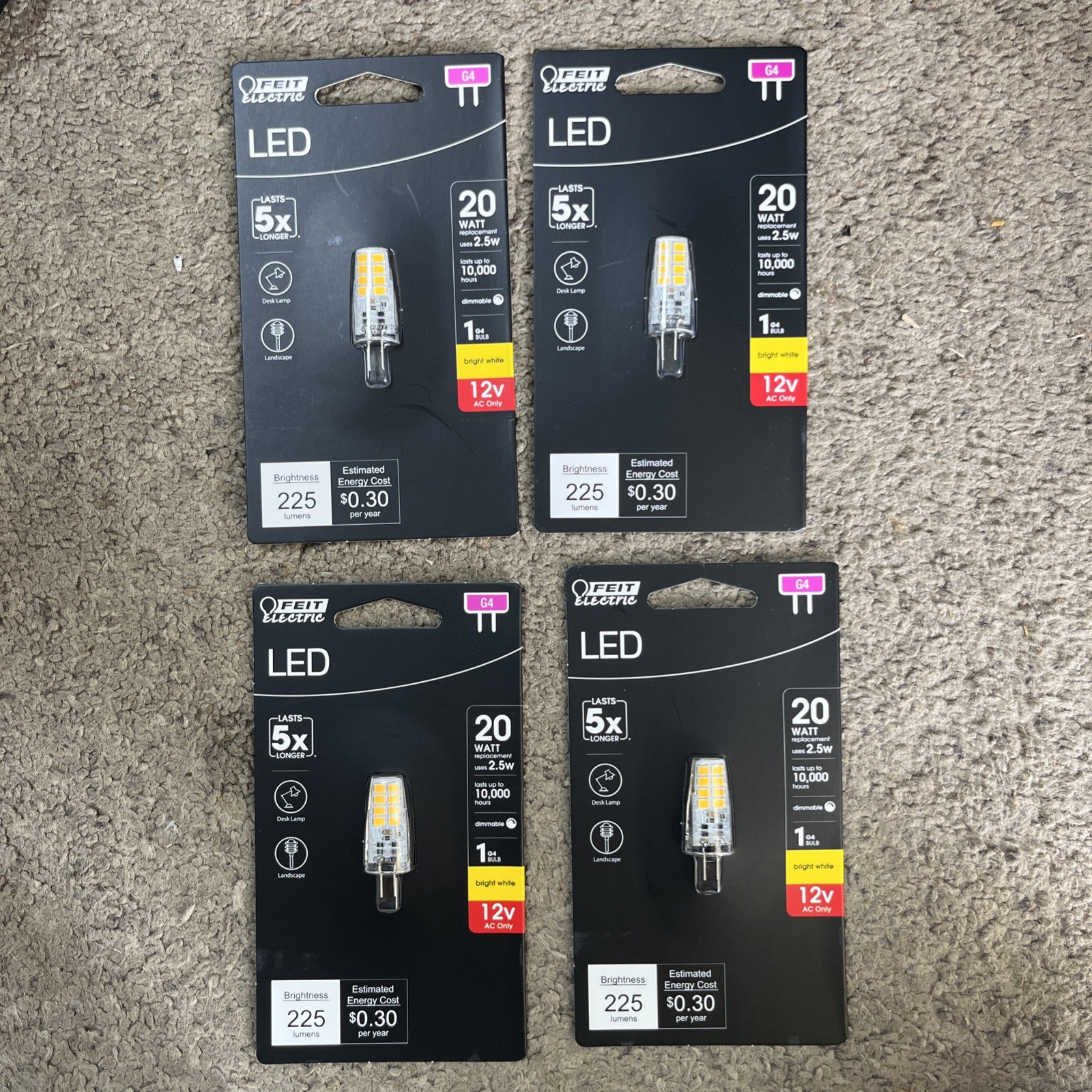 Feit Electric 20-Watt Equivalent T4 G4 Bi-Pin Base Landscape 12-Volt LED (3PK) gallery