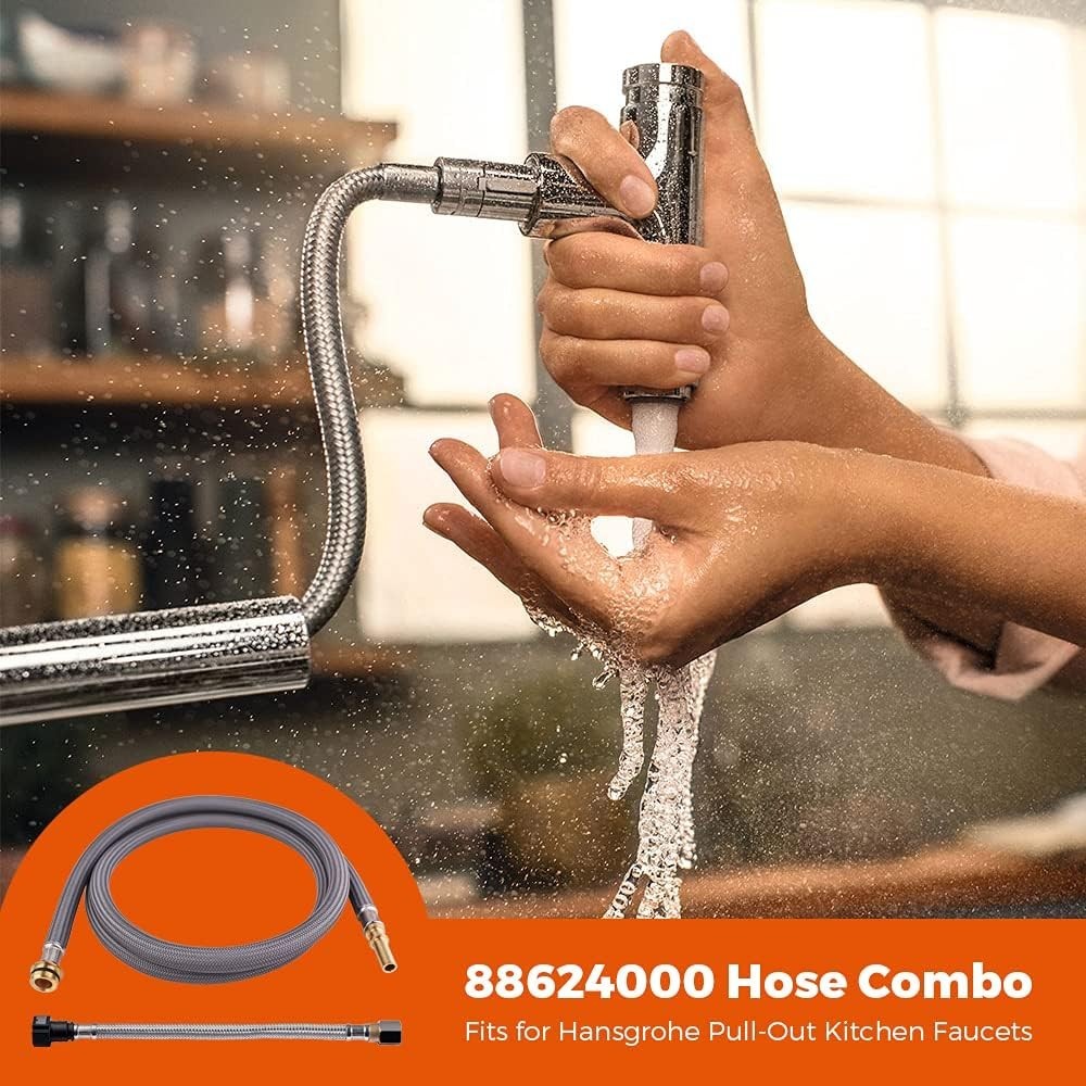 Durable Nylon 59-Inch Hose Combo for Hansgrohe Faucets - Money-Back Guarantee gallery