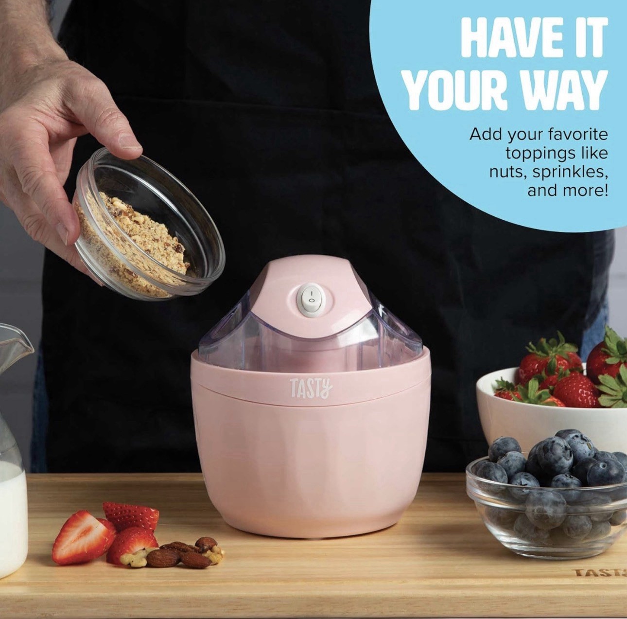 NEW TASTY 1 PINT PINK ICE CREAM, SOBERT & FROZEN YOGURT MAKER 5 LITERS gallery
