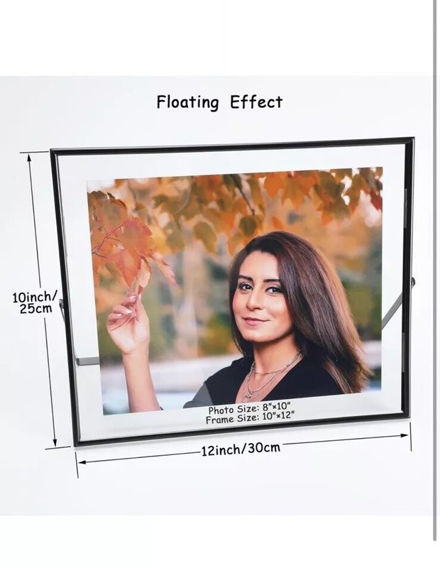 Black Floating Frame 10"×12" Horizontal Tabletop Shelf Photo Frame Black Frame gallery