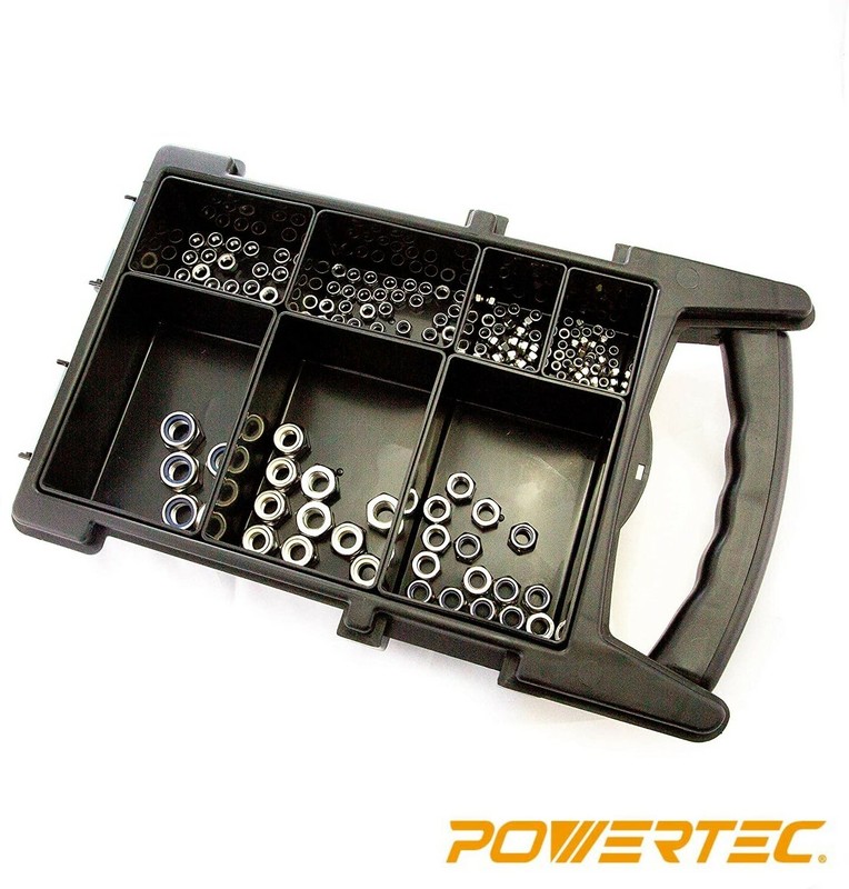 POWERTEC 175pcs Nylon Insert Lock Nut Assortment Kit-7 Sized Hex Nuts (QLN1100) gallery