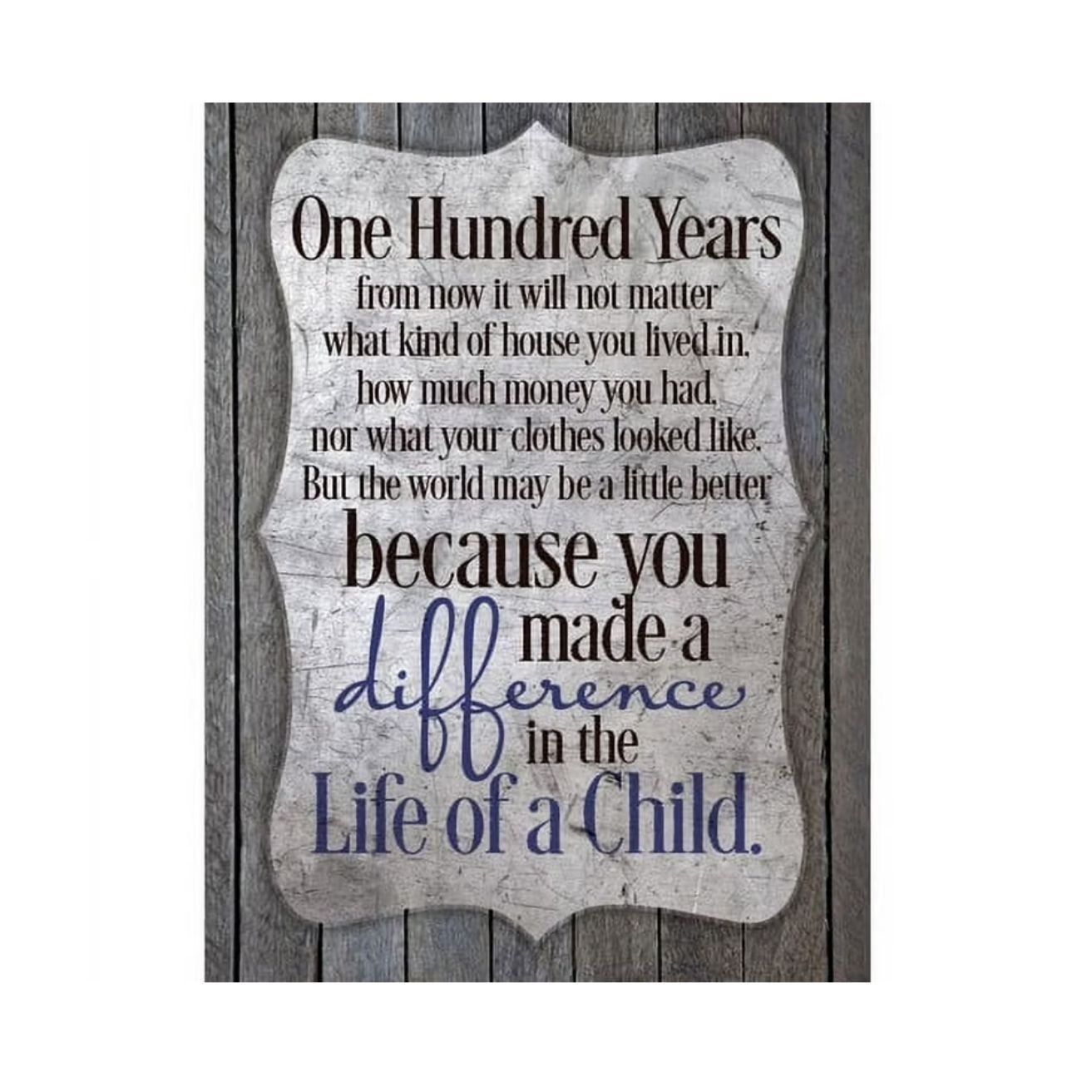 DEXSA One Hundred Years From Now Wood Plaque with Inspiring Quote 6x9 gallery