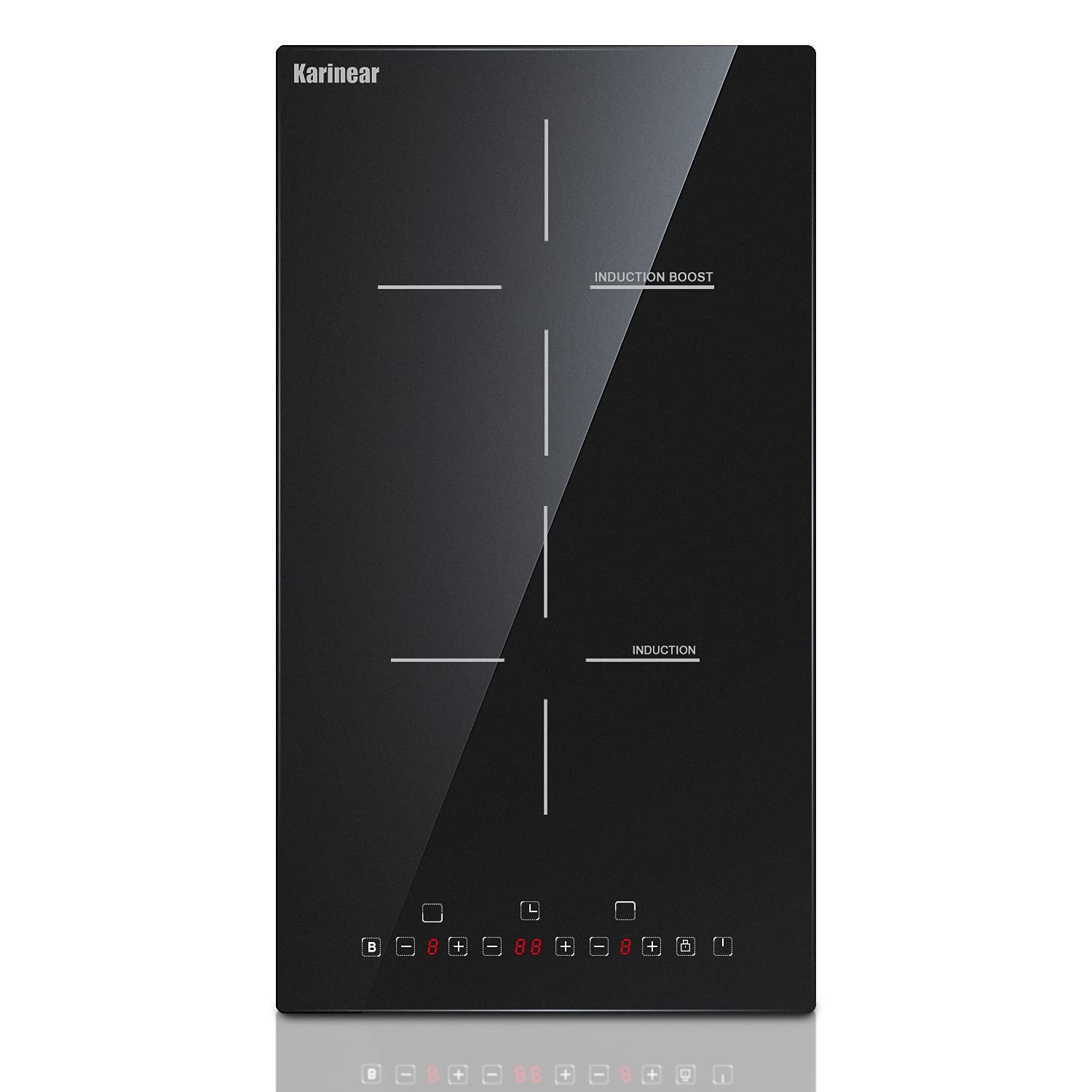 Karinear 12 Inch Induction Cooktop 2 Burner Drop In Electric 12 inch, 2-Zones gallery