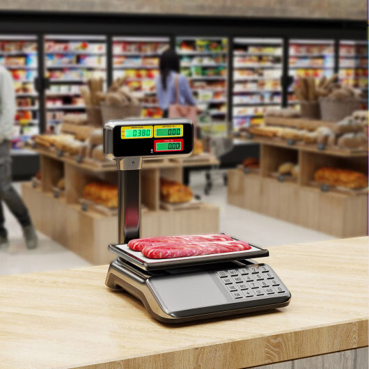 88lb Price Computing Scale with Pole Dual LCD Display Digital Commercial Food Sc gallery