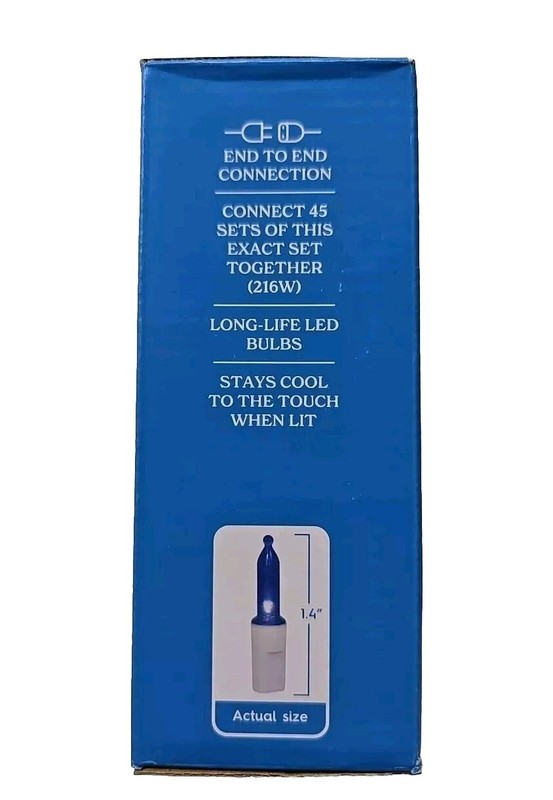 Holiday Time 100 Count Blue LED Mini Christmas Lights, with White Wire, 21 feet gallery