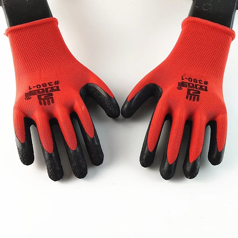 Work Safety Polyurethane Coated Nylon Work Gloves 380-5 (1/ 6 /12 Pairs) gallery