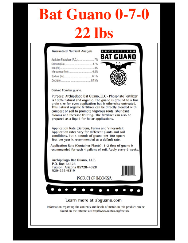 Bat Guano 0-7-0, 22lbs gallery