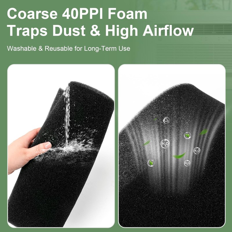 Air Filter Foam Sheet Material Replacement for UNI 12" x 24" x 3/8" 40PPI Coa... gallery