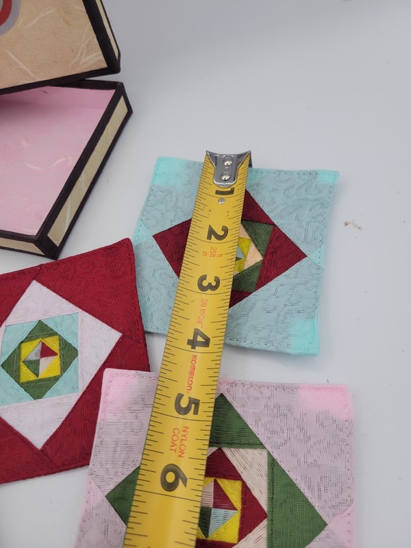 Korean Traditional Ramie Patchwork Rectangle Coasters (Set of 5pcs). New. gallery