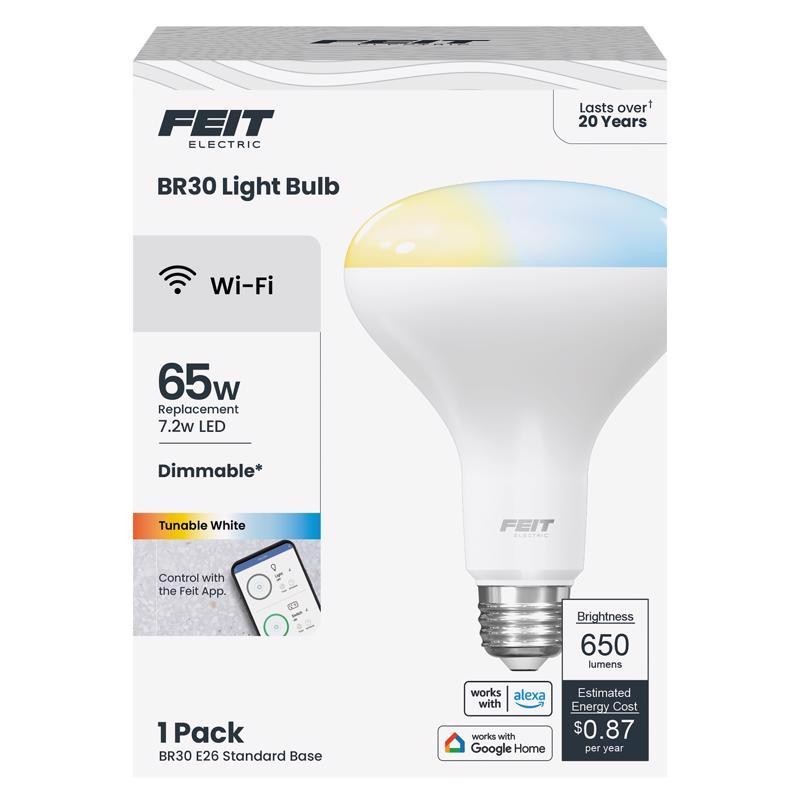 Feit BR30 E26 (Medium) Smart-Enabled LED Bulb Tunable White 65 Watt Equiv 1 pk gallery