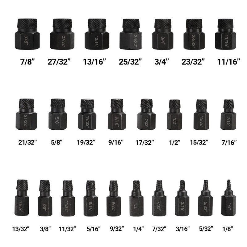 25Pcs Screw Extractor Set Hex Head Multi-Spline Easy Out Bolt Extractor Set NEW gallery