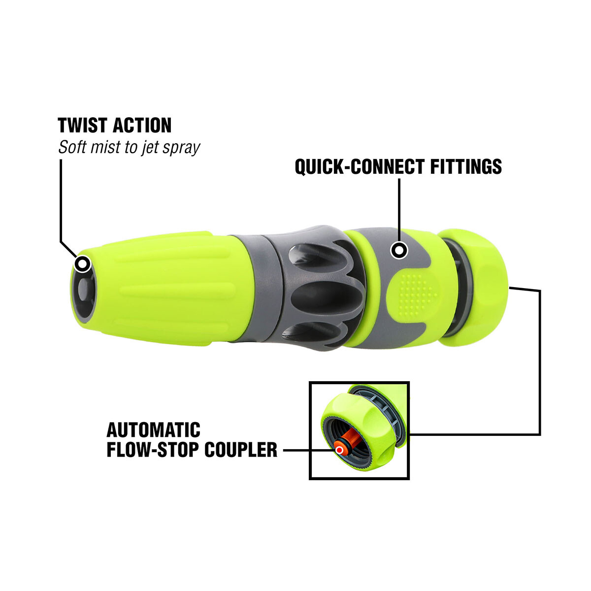 Flexzilla HFZGAK02 Garden Hose Kit, 3-Piece Water Nozzle, ZillaGreen gallery