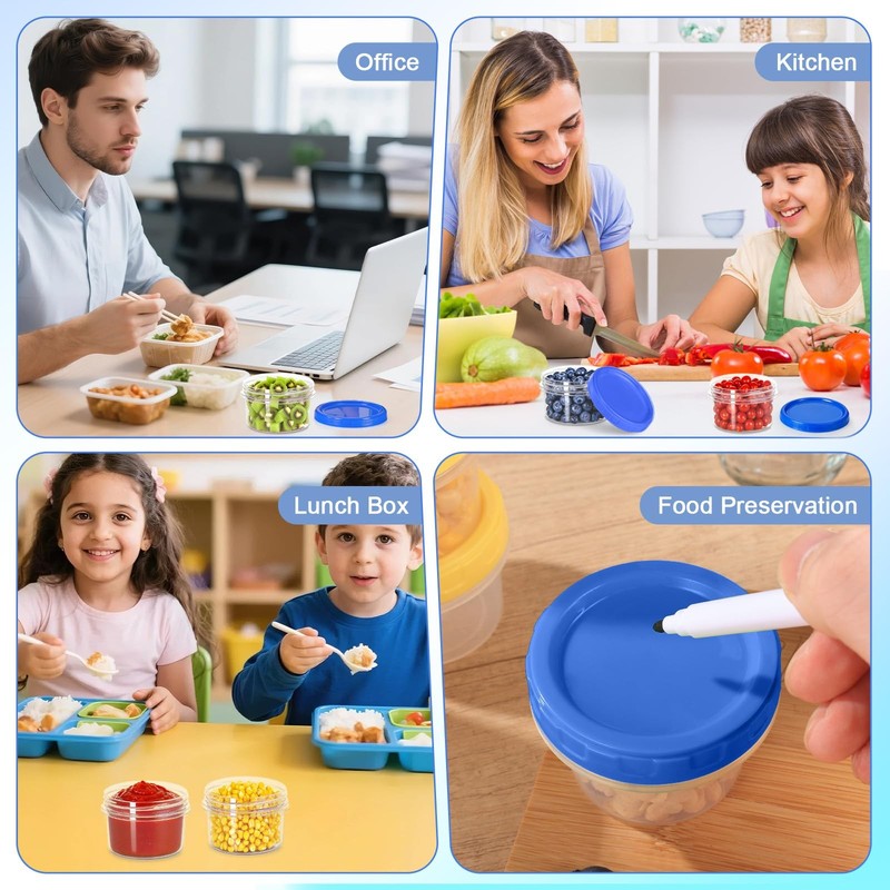 6 Pcs 8 oz Plastic Containers with Screw Lids, Reusable Clear Food Storage Co... gallery