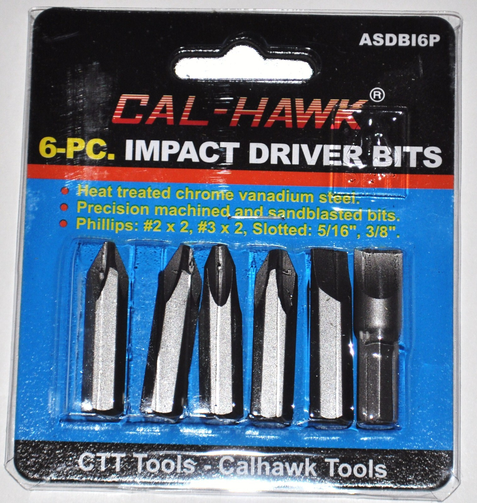 6 Piece Impact Driver Bits Hand Tool Hammer Phillips Slotted Flat #2 #3 5/16 3/8 gallery