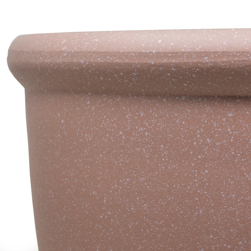 Garden Elements TerraStone Classic Smooth Round Planter, Terracotta, 16in gallery