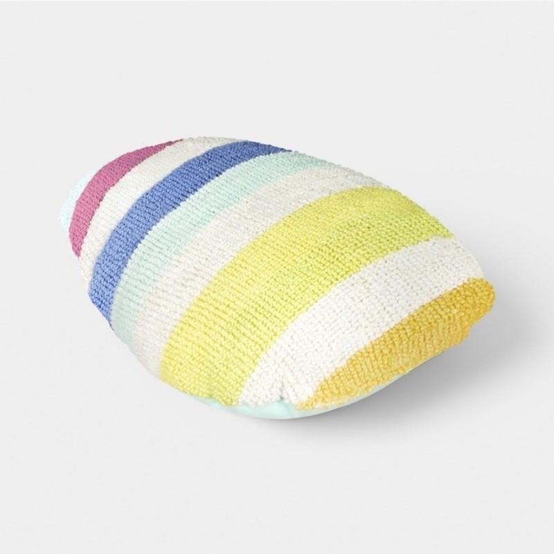 Room Essentials Easter Egg Throw Pillow Pastel Striped Tufted Decorative 16x12.5 gallery