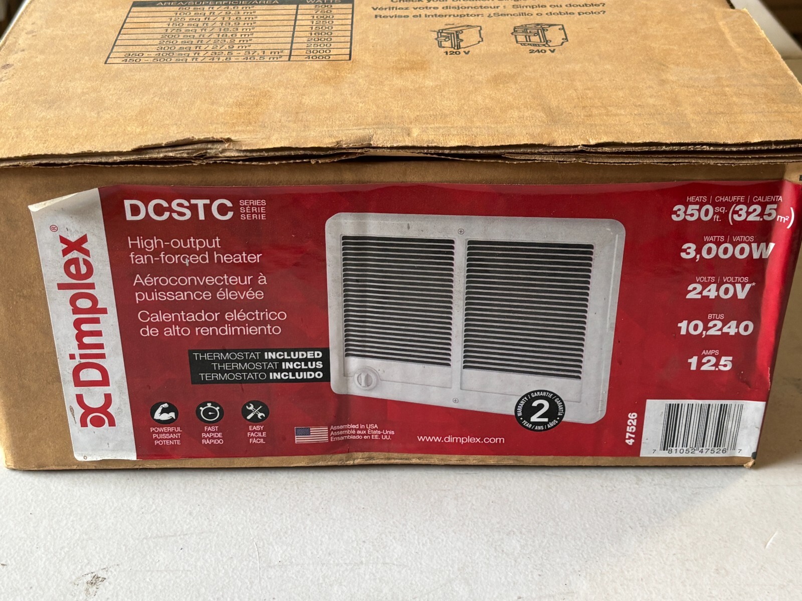 Dimplex DCSTC302TW 3000-Watt 240-Volt Forced Air Heater Wall Mount (47526) gallery