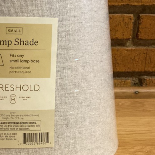 THRESHOLD Small Linen Replacement Lamp Shade Light Gray 8 x 10 x 7 in NEW gallery