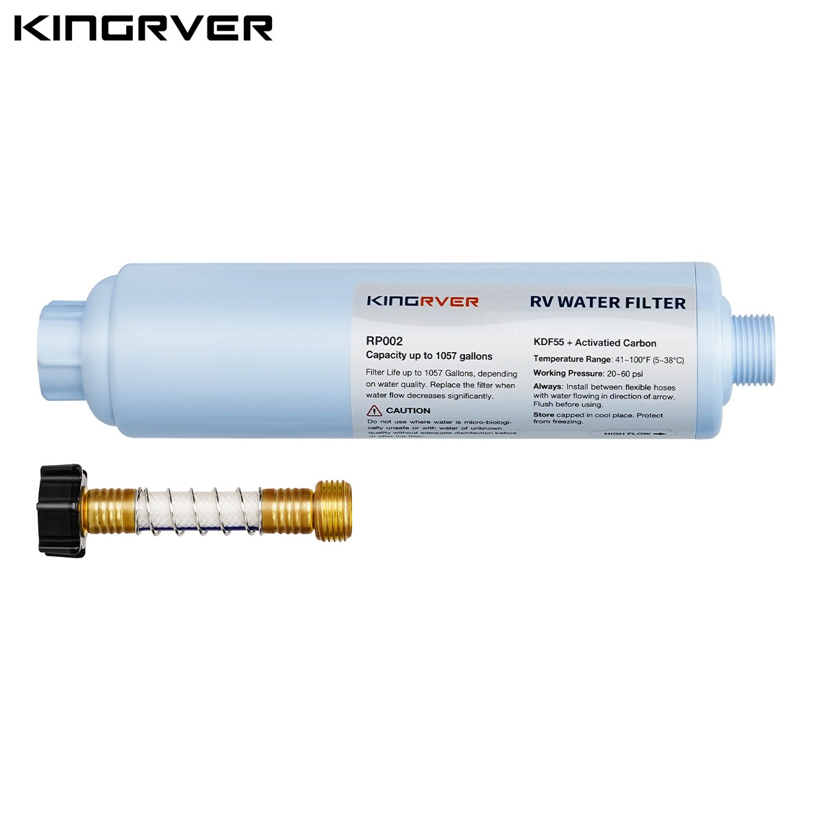 1 Pack Inline Water Filter with Hose Protector for 3/4" Garden Hose, RV, Camper gallery