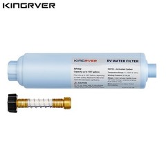 1 Pack Inline Water Filter with Hose Protector for 3/4″ Garden Hose, RV, Camper
