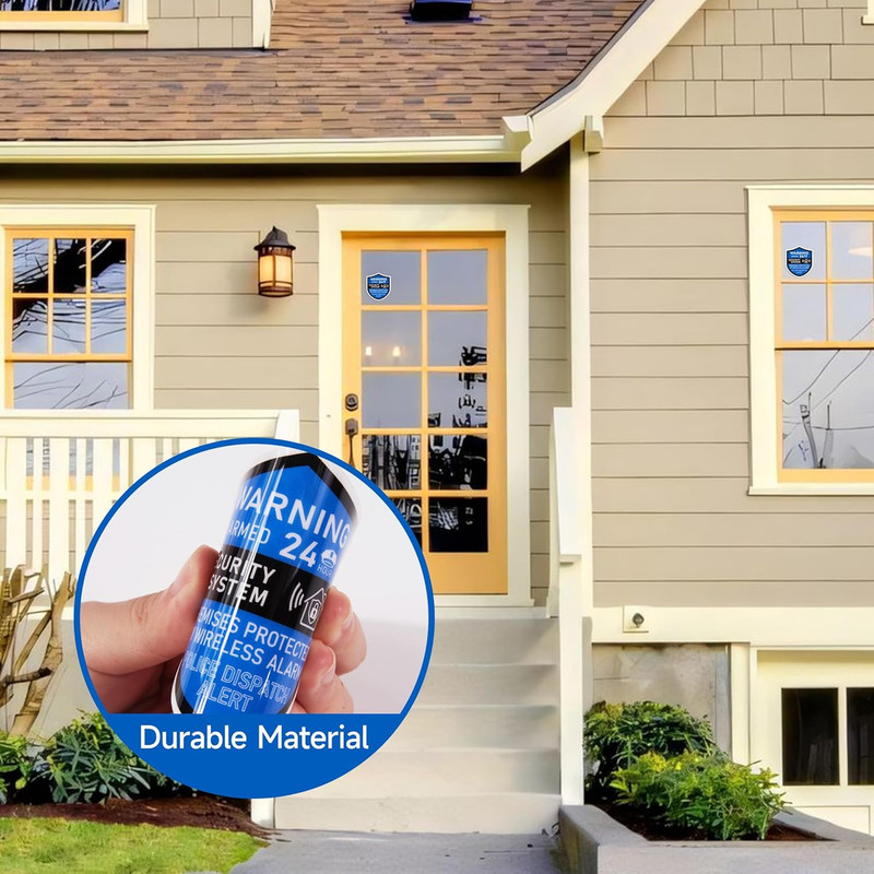 3PCS Security Alarm System Sign for Home, Self-Adhesive Weatherproof Small 24 Ho gallery