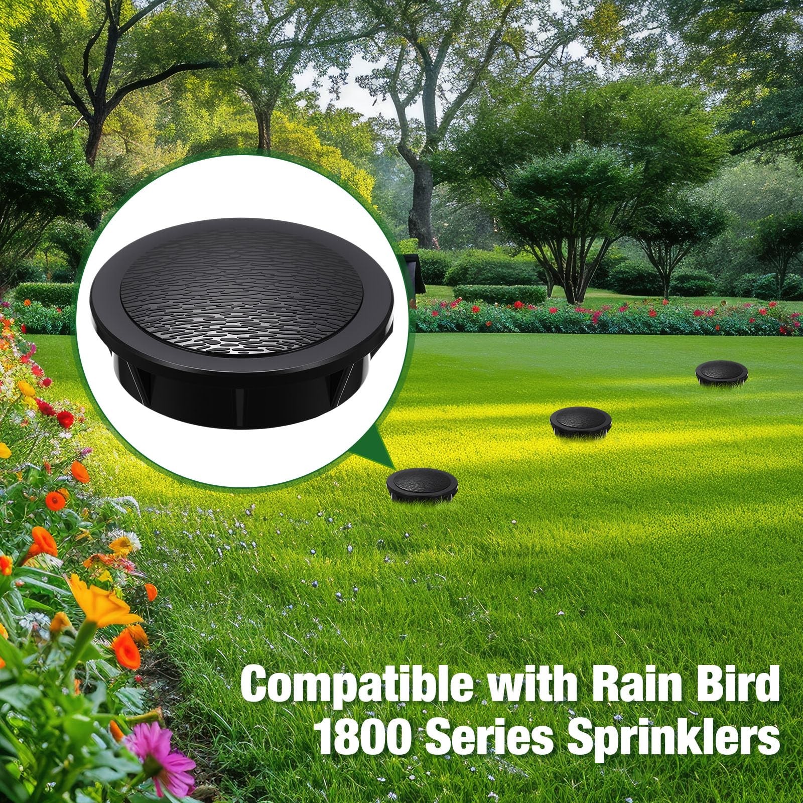 Lemosae 3 Pcs Sprinkler Head Caps Compatible with Rain Bird Black and Green gallery